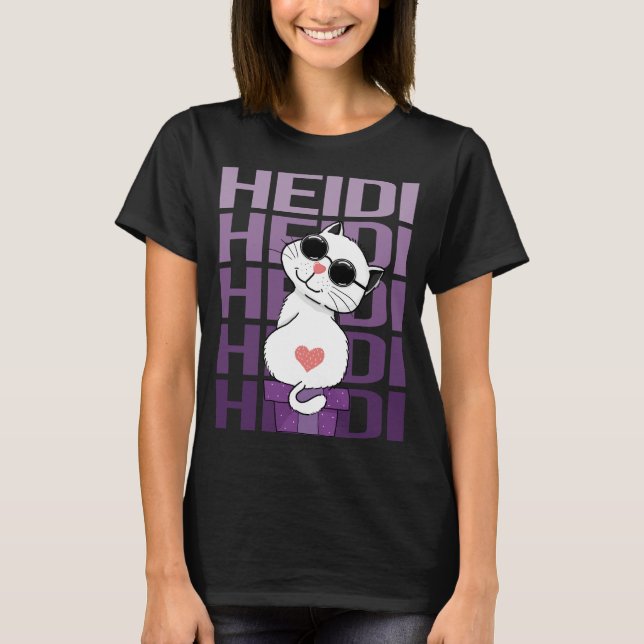 T-shirt Chat - Nom de Heidi (Devant)
