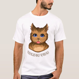 T-shirt Chat nordique Vibe Drôle Blep Fluffy Kitten Art