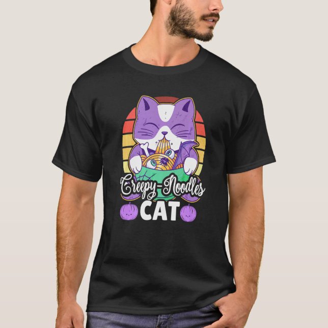 T-shirt Chat Nouilles Effrayantes (Devant)
