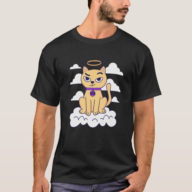 T-shirt chat nuages dieu mignon (Devant)