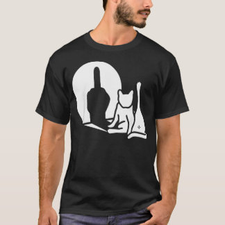 T-shirt Chat Ombre Drôle Doigt D'honneur