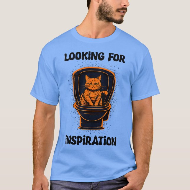 T-shirt Chat orange à la recherche d'inspiration (Devant)