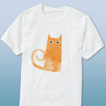 T-shirt Chat orange amusant<br><div class="desc">Petit chat au gingembre orange d'aquarelle, mignon et légèrement alarmé, parfait pour les amoureux des animaux. Art original de Nic Squirrell.</div>