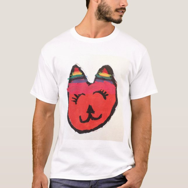 T-shirt chat orange cool (Devant)