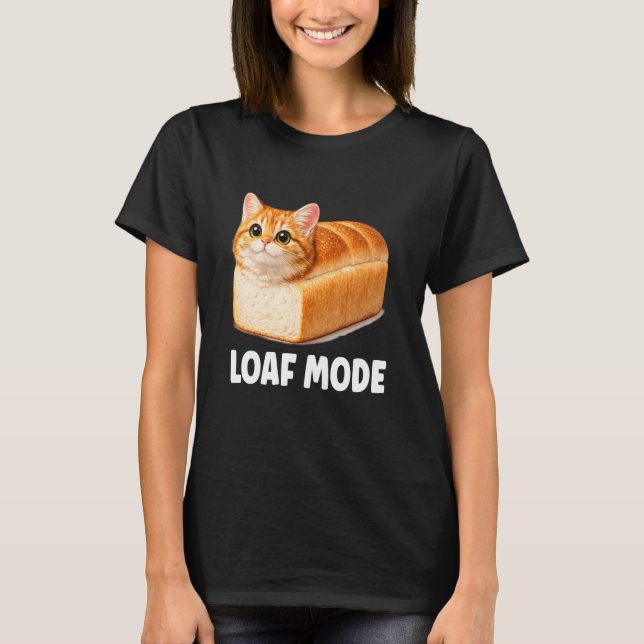 T-shirt Chat orange drôle mignon pain mème long sl mode pa (Devant)