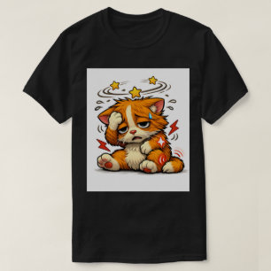 T-shirt Chat orange étourdi drôle humour douleur chronique