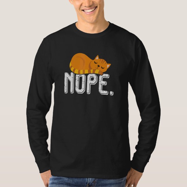 T-shirt Chat orange gingembre errant mignon endormi animal (Devant)