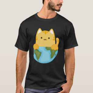 T-shirt Chat orange règne sur le monde gros chat sur la de