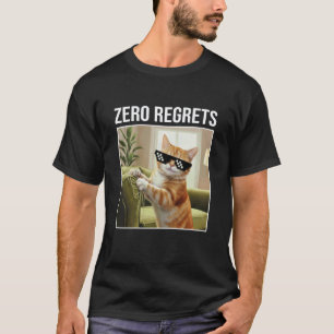 T-shirt Chat Orange Roux Zéro Regret Drôle Animal Famille