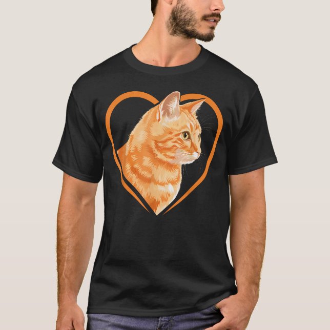 T-shirt Chat Orange Tigré Orange (Devant)