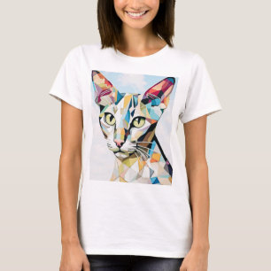 T-shirt Chat Oriental Cubiste