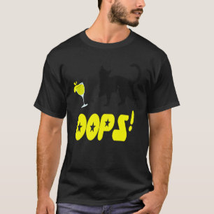 T-shirt Chat Oups Chat Noir Renversant Un Verre Jaune