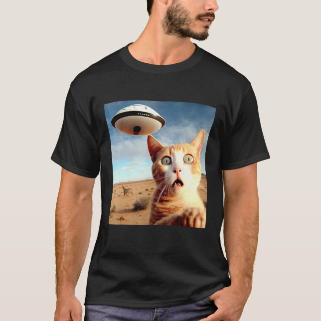 T-shirt Chat OVNI Alien 2 (Devant)