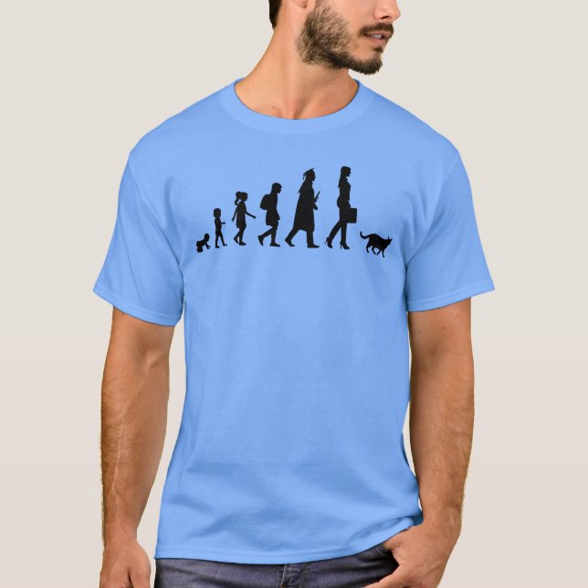 T-shirt Chat Owner Evolution cadeau (Devant)