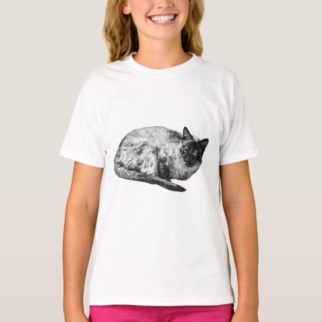 T-shirt Chat paisible, ombré pour l'hiver (Devant)