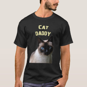 T-shirt Chat Papa Artiste Chat Siamois papa T Chemise