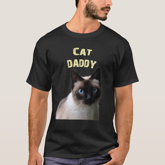 T-shirt Chat Papa Artiste Chat Siamois papa T Chemise (Devant)