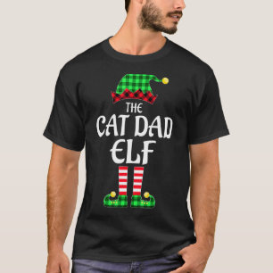 T-shirt Chat Papa Elf Buffalo Plaid Matching Famille Chris