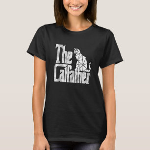 T-shirt Chat Papa Le Catfather Blanc Polygon Chat Kit Père