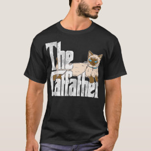 T-shirt Chat Papa Le Catfather Crazy Siamese Cat Père Kit
