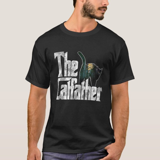 T-shirt Chat Papa Le Catpère Crazy Chat Père Kitty Daddy (Devant)