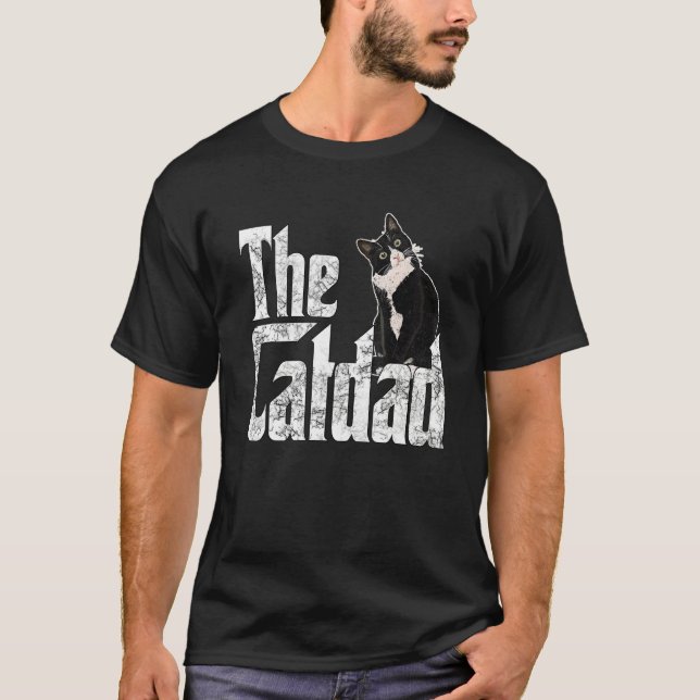 T-shirt Chat Papa Le Catpère Crazy Chat Père Kitty Daddy (Devant)