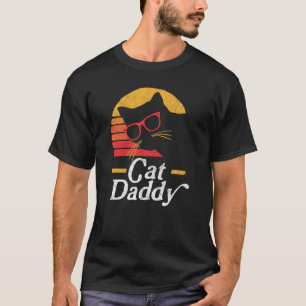 T-shirt Chat Papa Style Vintage Chat Hipster Lunettes Huit