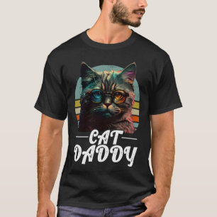 T-shirt Chat Papa Tigré Vintage Style Chat Rétro Années 80