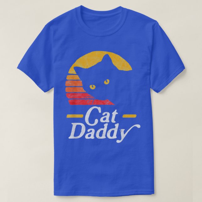 T-shirt Chat Papa Vintage 80 Style Chat (Design devant)