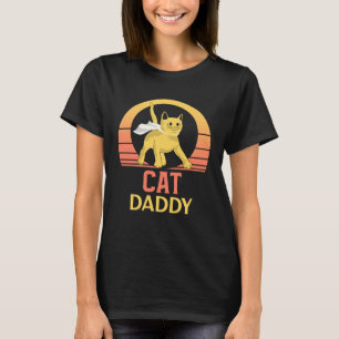 T-shirt Chat Papa Vintage 80 Style Chat Rétro Disques