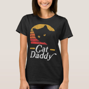 T-shirt Chat Papa Vintage 80 Style Chat Rétro Disques