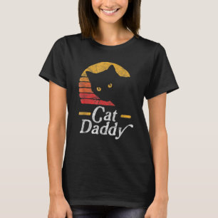 T-shirt Chat Papa Vintage 80 Style Chat Retro Hommes Deux