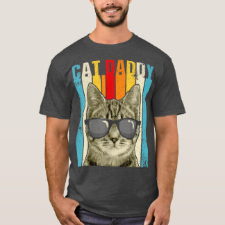 T-shirt Chat Papa Vintage Drôle Amoureux des chats Mignonn