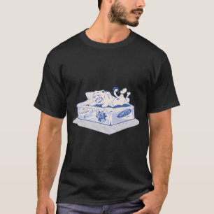 T-shirt Chat paresseux drôle mangeant une collation de poi