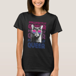 T-shirt Chat Parfaitement Queer Avec Lunettes De Soleil Bi