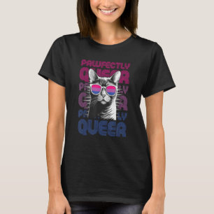 T-shirt Chat Parfaitement Queer Avec Lunettes De Soleil Bi