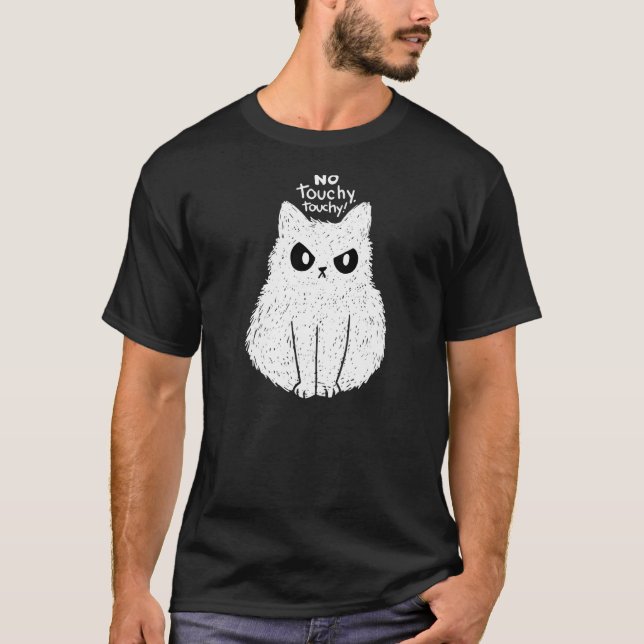 T-shirt chat pas de contact touchable hommes femmes enfant (Devant)