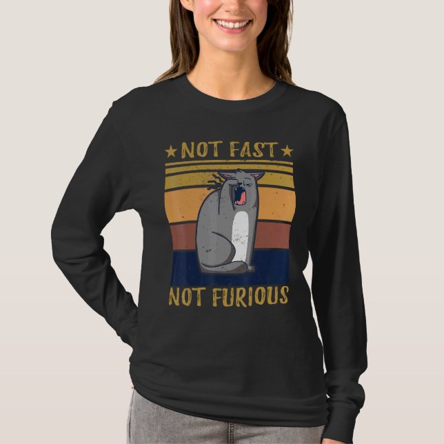 T-shirt Chat pas rapide pas furieux (Devant)