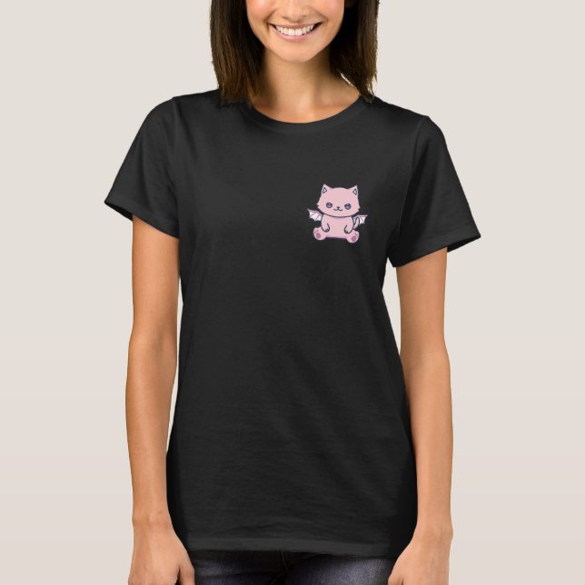T-shirt Chat Pastel Goth Mignon  Amateur d'Esthétique Prop (Devant)