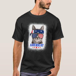 T-shirt Chat patriotique Americat 4 juillet