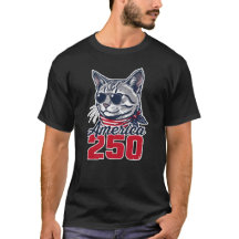 Chat patriotique cool America 250 pour le 4 juille