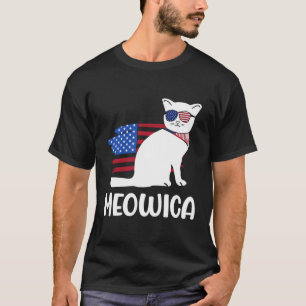 T-shirt Chat patriotique Meowica 4 juillet Kitten