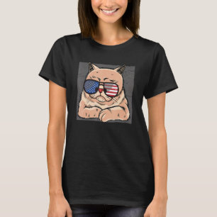T-shirt Chat Patriotique Meowica 4 juillet Kitten Feline W
