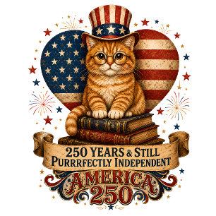 T-shirt Chat patriotique vintage America 250
