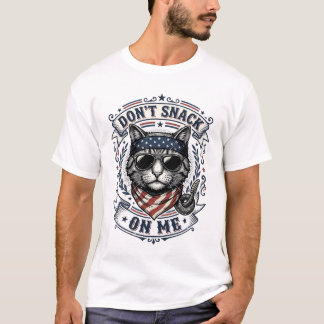 T-shirt Chat Patriotique Vintage Ne Grignote Pas Sur Moi