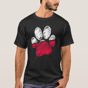T-shirt Chat & Patte de Chien Drapeau Pologne Amour & Sout