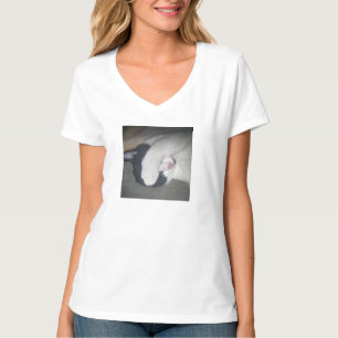 T-shirt Chat peek a boo chemise adorable pose cachant le v