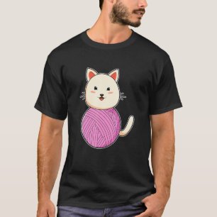 T-shirt Chat Pelote De Ficelle