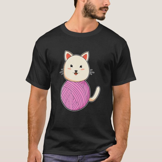 T-shirt Chat Pelote De Ficelle (Devant)