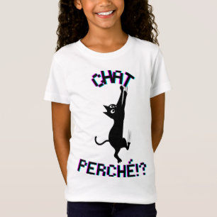T-Shirt Chat Perché…?! – Illustration Chat Drôle et Loufoq